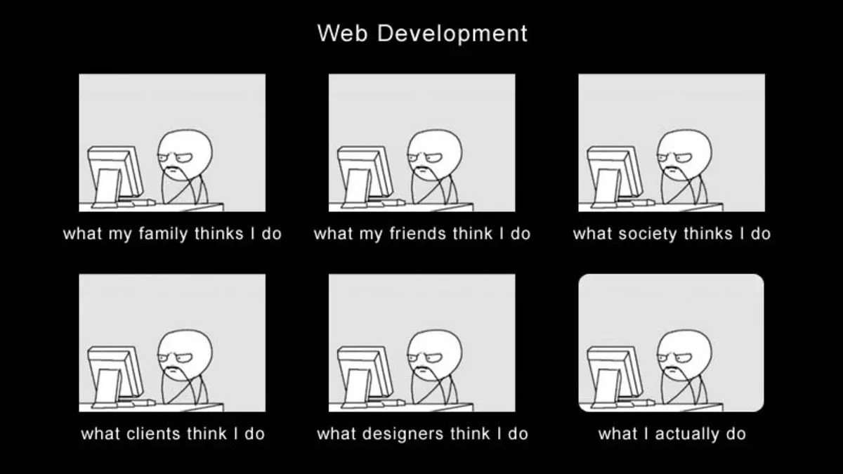 What my friends think I do as a web developer
